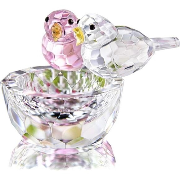 Crystal Bird Figurine Collectible Art Glass Animal Figurines Table Home Decor - Picture 1 of 6